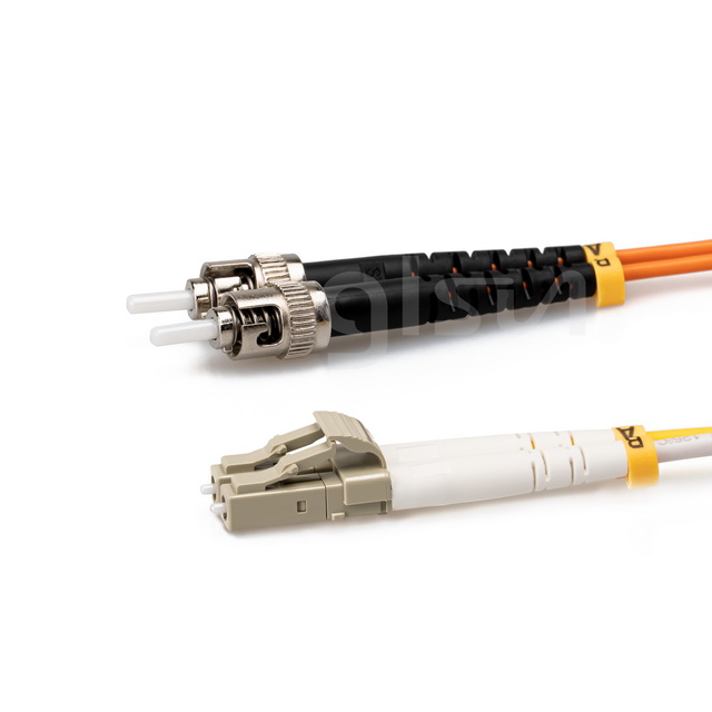 om1 mm lc upc to st upc 1m duplex fiber patch cable 