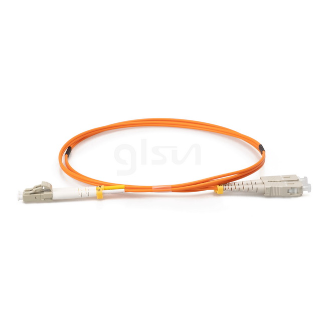 1m Fiber Optic Patch Cable LC UPC to SC UPC OM1 Duplex Multimode PVC 2.0mm