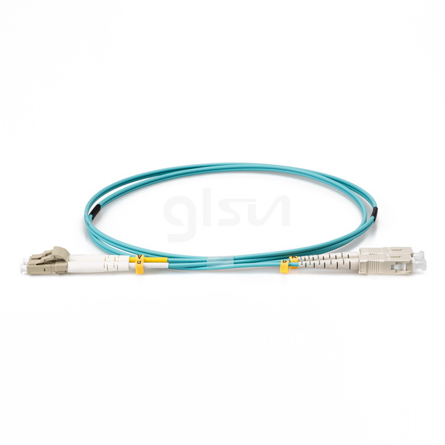 2m Fiber Optic Patch Cable LC UPC to SC UPC OM3 Duplex Multimode PVC 2.0mm