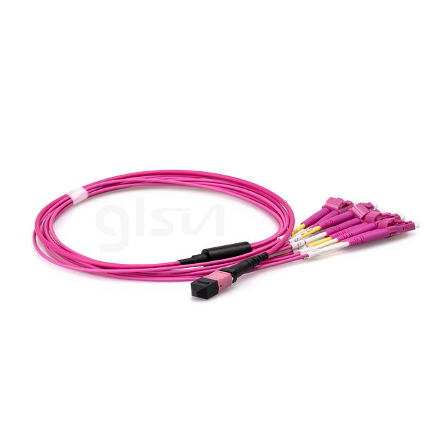 om4 mm 8 fiber mtp female to lc upc 1m fiber patch cable