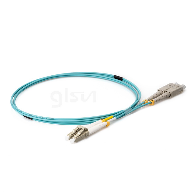 om4 mm lc upc to sc upc 1m duplex fiber optic patch cable