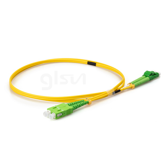 os2 sm lc apc to sc apc 1m duplex fiber optic patch cord